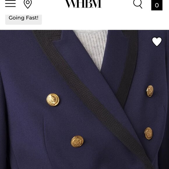 nwt WHITE HOUSE BLACK MARKET colorblock studio tipped blazer 2 - Picture 3 of 3